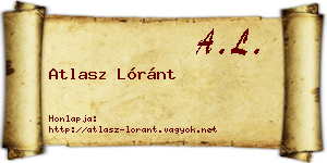 Atlasz Lóránt névjegykártya