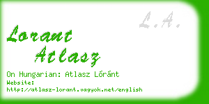 lorant atlasz business card